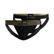 BOSS Kalsonger 2P Jock Strap Gift Svart/Guld bomull Medium Herr