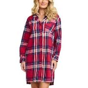 Damella Flannel Nightshirt Röd Mönstrad bomull Medium Dam