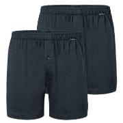 Schiesser Kalsonger 2P Long Boxershorts Mörkblå bomull Small Herr