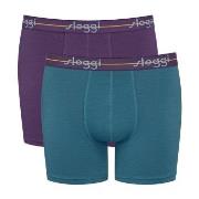 Sloggi Kalsonger 2P Men Start Short C2P Lila/Turkos bomull Small Herr