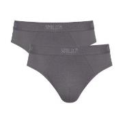 Sloggi Kalsonger 2P SLG Base Midi Briefs Grå bomull Small Herr