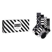 Happy socks Strumpor 4P Black and White Gift Box Svart mönstrad bomull...