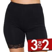 Damella Bamboo Lace Shorts Svart Bambu Small Dam