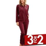 Damella Velour Plain Suit Mörkröd Large Dam