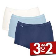 Sloggi Trosor 3P Basic Plus Maxi Colored Marin/Blå bomull 38 Dam