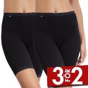 Sloggi Trosor 2P Dam Basic Long Svart bomull 40 Dam