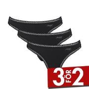 Sloggi Trosor 3P GO Crush String Svart bomull Small Dam