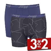 Sloggi Kalsonger 2P Men Start Short C2P Svart/Blå bomull Small Herr