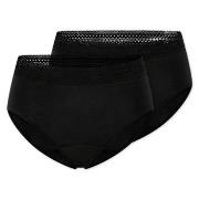 Schiesser Trosor 2P Care Retro Period Pants Svart bomull 38 Dam
