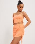 Nelly - Orange - Drawstring Mini Skirt