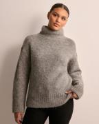 Selected Femme - Grå - Slfgabella Ls Knit High-Neck W