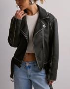 Nelly - Svart - PU Vintage Biker Jacket