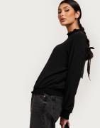 Vero Moda - Svart - Vmalva Ls Smock Top Wvn Ga Noos