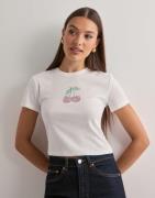 Only - Vit - Onlkira S/S Bling O-Neck Short Top