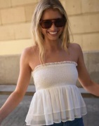 Nelly - Vit - Chiffon Smock Top