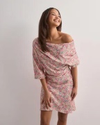 Malina - Rosa - Marisa asymmetrical satin mini dress