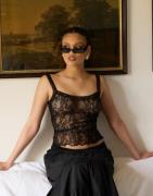 Nelly - Svart - Lace Strap Top