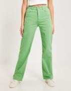 Pieces - Grön - Pcholly Hw Wide Jeans Colour Noos B
