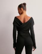 Pieces - Svart - Pckali Ls Mesh Top