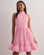 Malina - Rosa - Fern Halterneck Ruffled Mini Dress