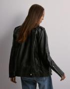 Selected Femme - Svart - Slfmadison Leather Jacket B Noos