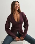 Nelly - Röd - Waist Focus Cardigan