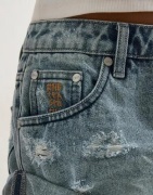 One Teaspoon - Blå - Messed Up Bandit Low Waist Denim Short