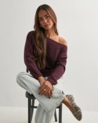 Nelly - Röd - Wide Neck Knit Sweater