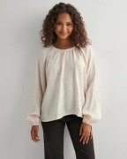 Pieces - Vit - Pcjemma Ls O-Neck Blouse Jrs D2D Pp
