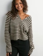 Pieces - Rutigt/Randigt - Pcmalou Ls O-Neck Stripe Cardigan P