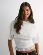Nelly - Vit - Frill Turtleneck Blouse