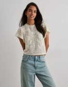 Only - Vit - Onlestralla S/S Short Structop Knt