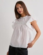 Vero Moda - Vit - Vmtrine Sl Lace Top Wvn Ga Noos