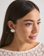 Pieces - Vit - Pcbetin Earrings 2-Pack