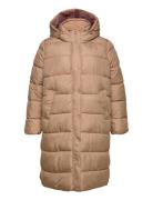 Carcammie Long Quilted Coat Otw Fodrad Rock Brown ONLY Carmakoma