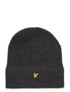 Lyle & Scott Knitted Ribbed Beanie Grå