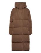 Object Objlouise Long Down Jacket Brun