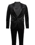 Velvet Tuxedo Suit Kostym Black Lindbergh