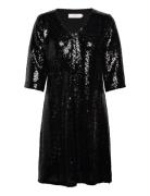 Crcupid Sequin Dress - Kim Fit Kort Klänning Black Cream
