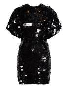 Sequins Mini Dress Kort Klänning Black ROTATE Birger Christensen
