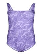 Smia, Hl, Swimsuit, Aop Baddräkt Badkläder Purple Zizzi