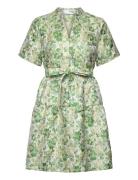 Slfmoda Ss Short Jacquard Dress B Kort Klänning Green Selected Femme