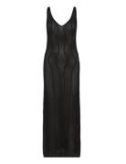 Amalfi Knit Strap Dress Maxiklänning Festklänning Black Second Female