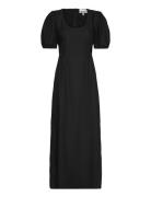 Cotton Poplin Cutout Dress Maxiklänning Festklänning Black Ganni