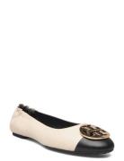 Tory Burch Claire Cap Toe Ballet Beige