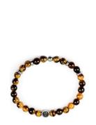 Beads Bracelet 6Mm Armband Smycken Orange Edd.