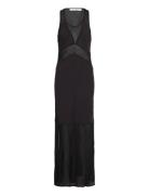 Beda - Sheer Panel Bias Dress Maxiklänning Festklänning Black Rabens S...