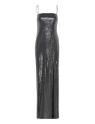 Sequin Maxi Slit Dress Maxiklänning Festklänning Black ROTATE Birger C...