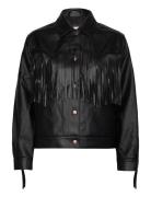 Wild Fringe Jacket Läderjacka Skinnjacka Black Wrangler