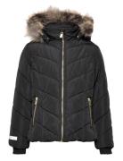 Lindex Jacket Hood W Fake Fur Svart